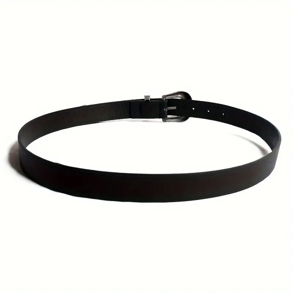Black Belt With Polished Floral Statement Buckle - Picture 4 of 7